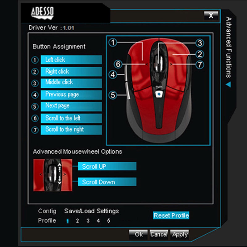 Adesso iMouse S60L wireless nano mouse in blue – view 6