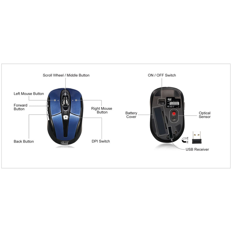 Adesso iMouse S60L wireless nano mouse in blue – view 16