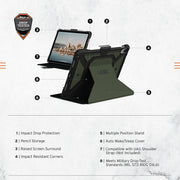 UAG Metropolis SE rugged folio case for iPad 10.9 in (10th Gen) in olive – view 5