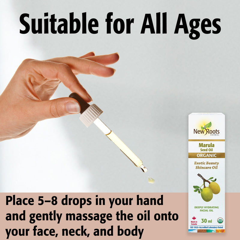 New Roots Herbal Organic Marula Seed Oil 30 mL – dropper application