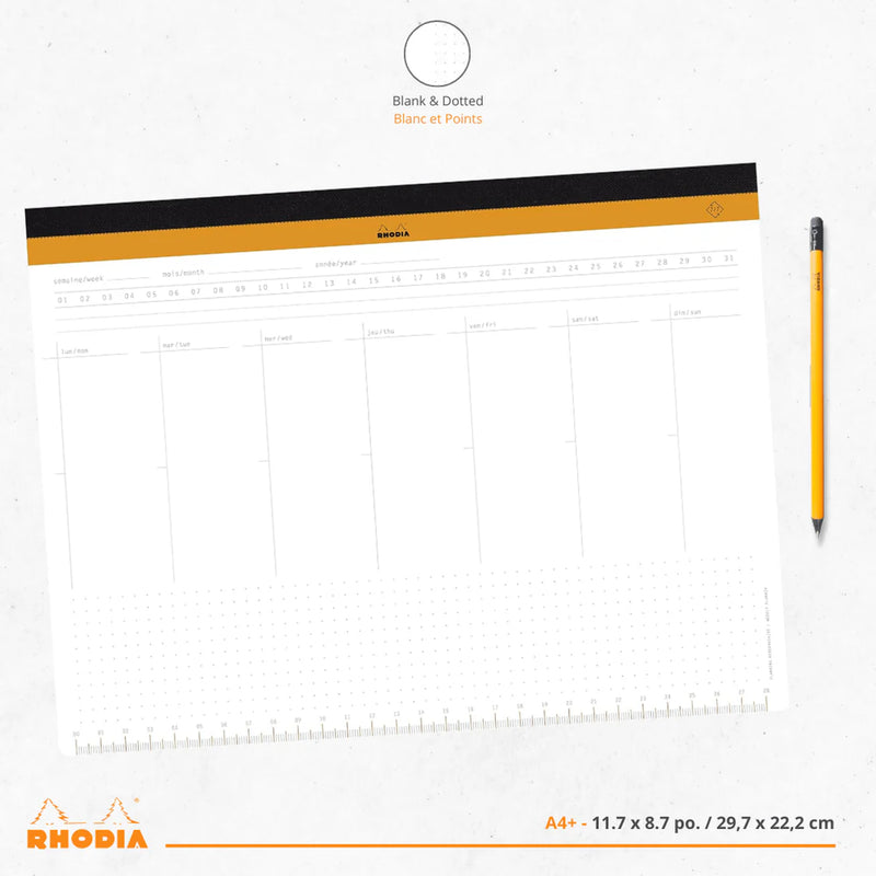 Clairefontaine - Undated Weekly Desk Pad | A4+ / 60 Sheets / 11.7 × 8.75 in