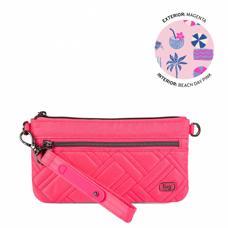 Super Metro XL Wristlet with Charm Bar - MAGENTA | LUG