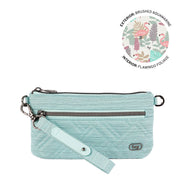 Super Metro XL Wristlet with Charm Bar - BRUSHED AQUAMARINE | LUG