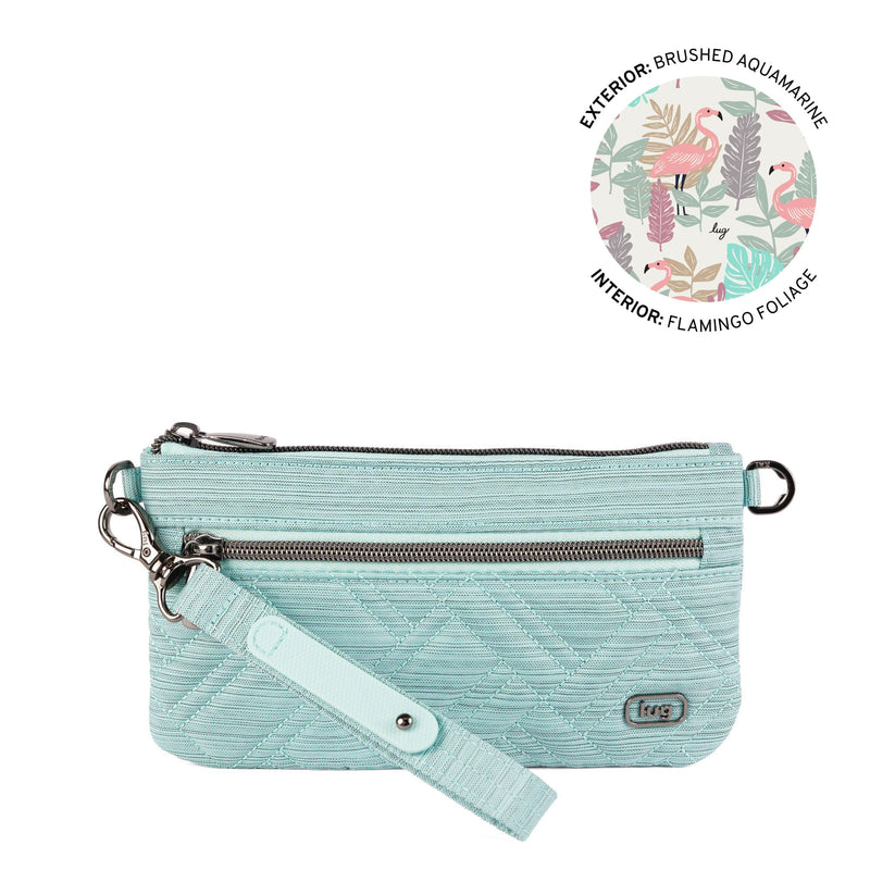 Super Metro XL Wristlet with Charm Bar - BRUSHED AQUAMARINE | LUG