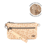 Super Metro XL Wristlet with Charm Bar - FADED LEOPARD SAND | LUG