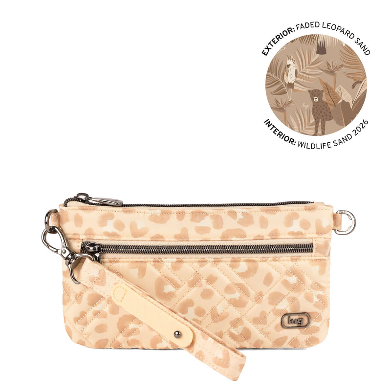 Super Metro XL Wristlet with Charm Bar - FADED LEOPARD SAND | LUG
