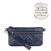 Super Metro XL Wristlet with Charm Bar - METALLIC INDIGO | LUG