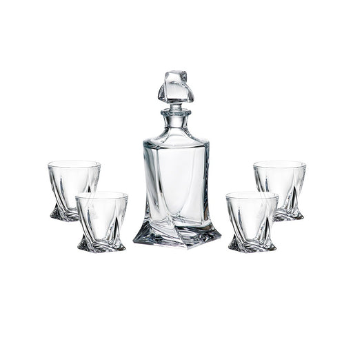 Crystalite Bohemia - Quadro 5 Piece Whiskey Set