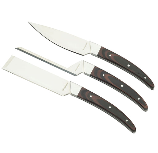 Legnoart - Caseus Japanese Steel Cheese Knife Set with Dark Stamina Wood Handle