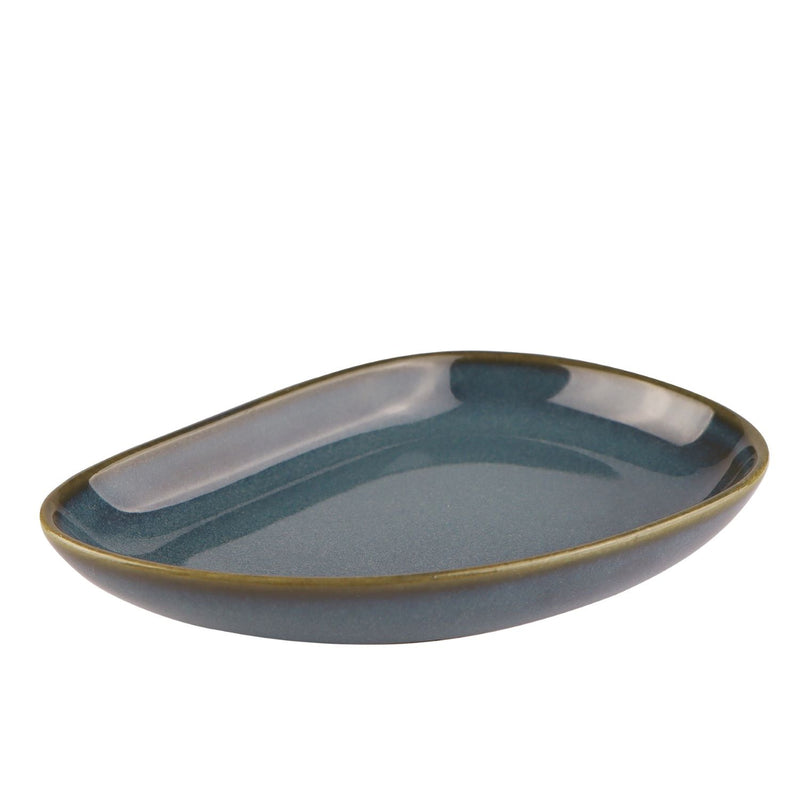Mesa Ceramics Uno Natura Blue Stoneware Sauce Dish 14.5 cm - product view