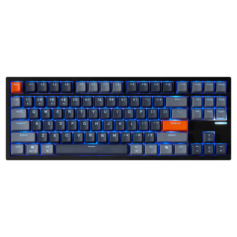 Adesso – Wired/Wireless/Bluetooth Multi-OS Illuminated Mechanical QMK VIA Compact Keyboard With CoPilot Ai Hotkey (Red Switch)