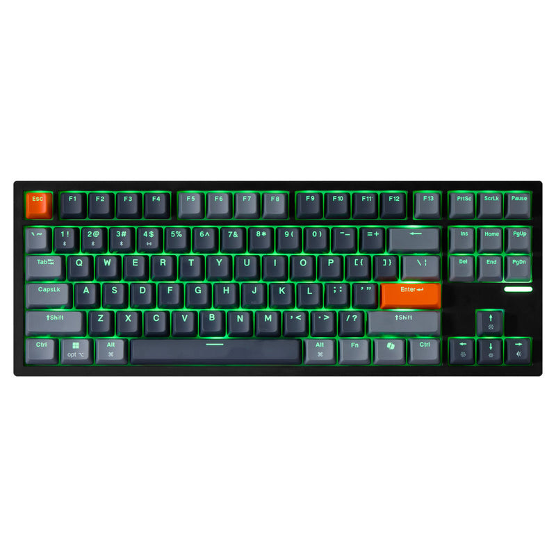 Adesso – Wired/Wireless/Bluetooth Multi-OS Illuminated Mechanical QMK VIA Compact Keyboard With CoPilot Ai Hotkey (Red Switch)
