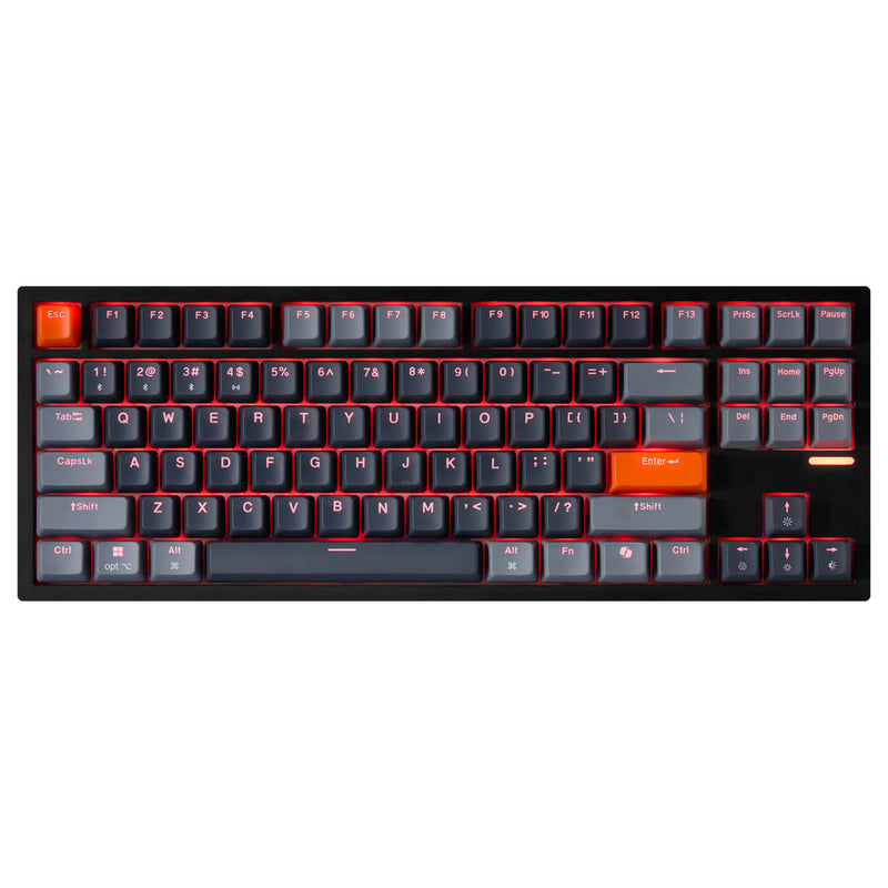Adesso – Wired/Wireless/Bluetooth Multi-OS Illuminated Mechanical QMK VIA Compact Keyboard With CoPilot Ai Hotkey (Red Switch)