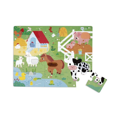Janod - Puzzle - Tactile Farm