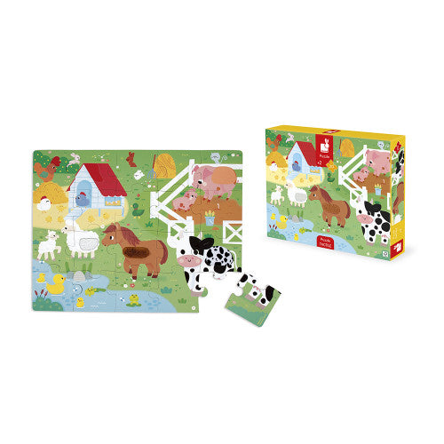 Janod - Puzzle - Tactile Farm
