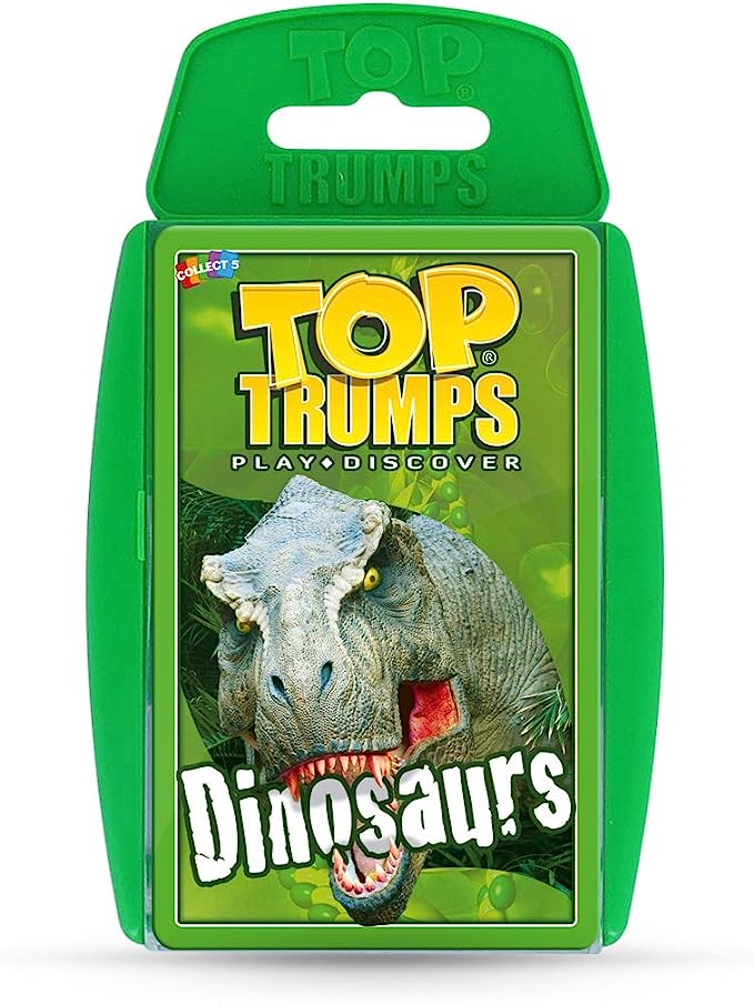 Top Trumps Dinosaurs card game in plastic carry case
