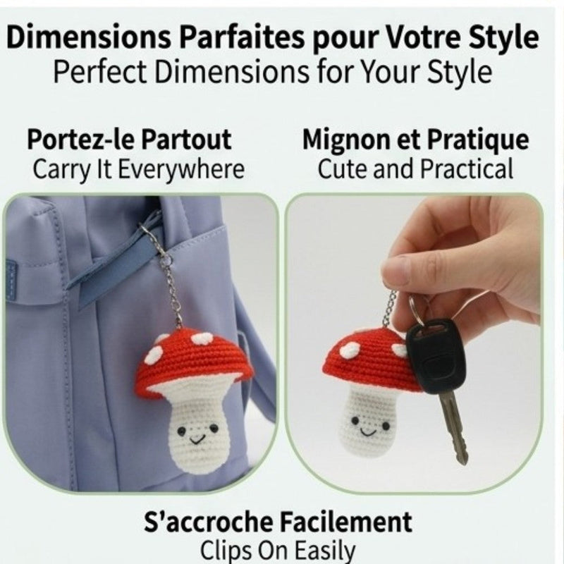 MINI MUSHROOM DIY CROCHET KEYRING KIT