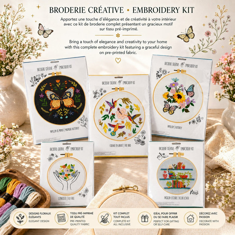 BOOK LOVER EMBROIDERY KIT