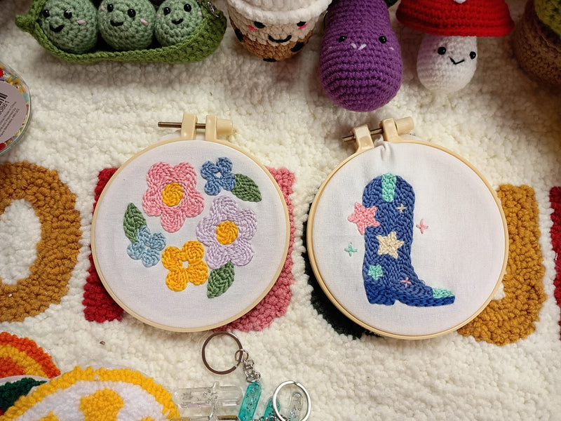 FLOWER MINI PUNCH NEEDLE KIT