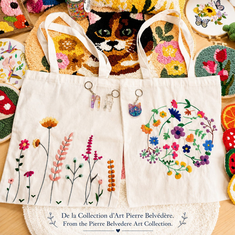 FLOWER TOTE BAG EMBROIDERY KIT