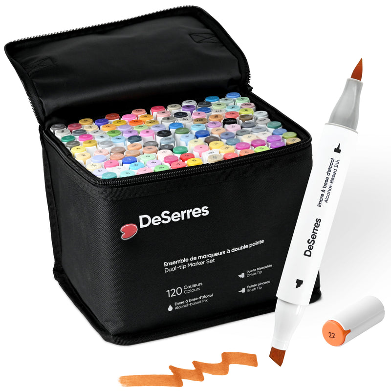 ALCOHOL DUAL-TIP MARKER SET – 120 PIECES