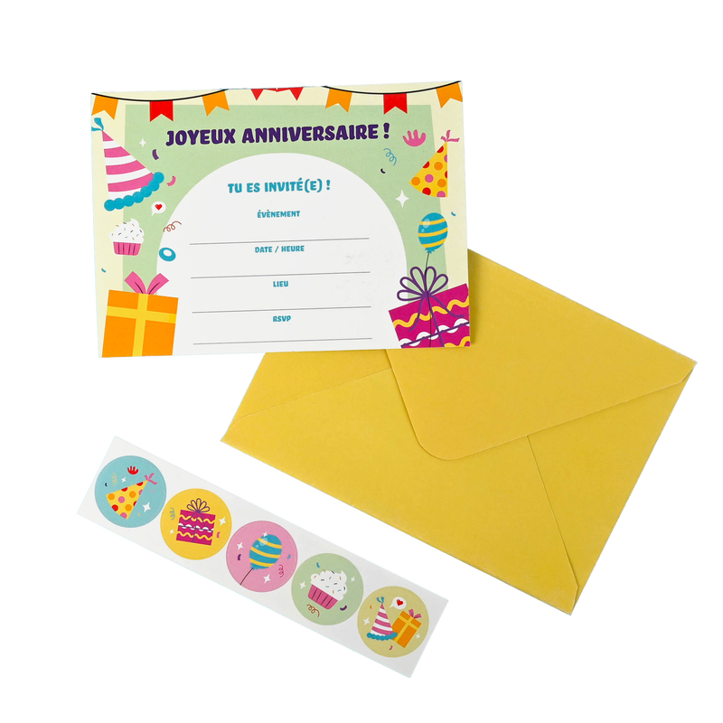 INVITATION SETS : KIT FOR BIRTHDAY - PRESENTS (FR)