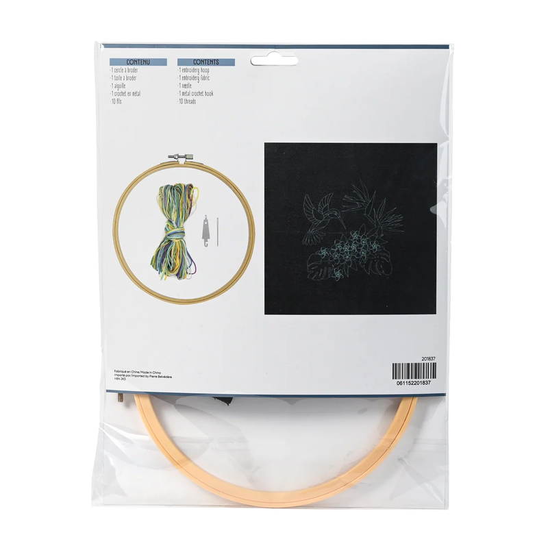 Broderie - KIT DE BRODERIE COLIBRI ET FLEURS