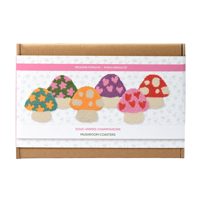 Broderie - MAGIC MUSHROOM PUNCH NEEDLE COASTER KIT