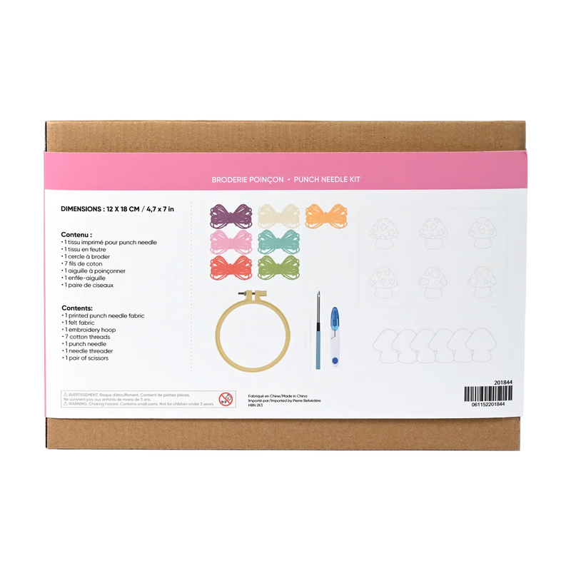 Broderie - MAGIC MUSHROOM PUNCH NEEDLE COASTER KIT