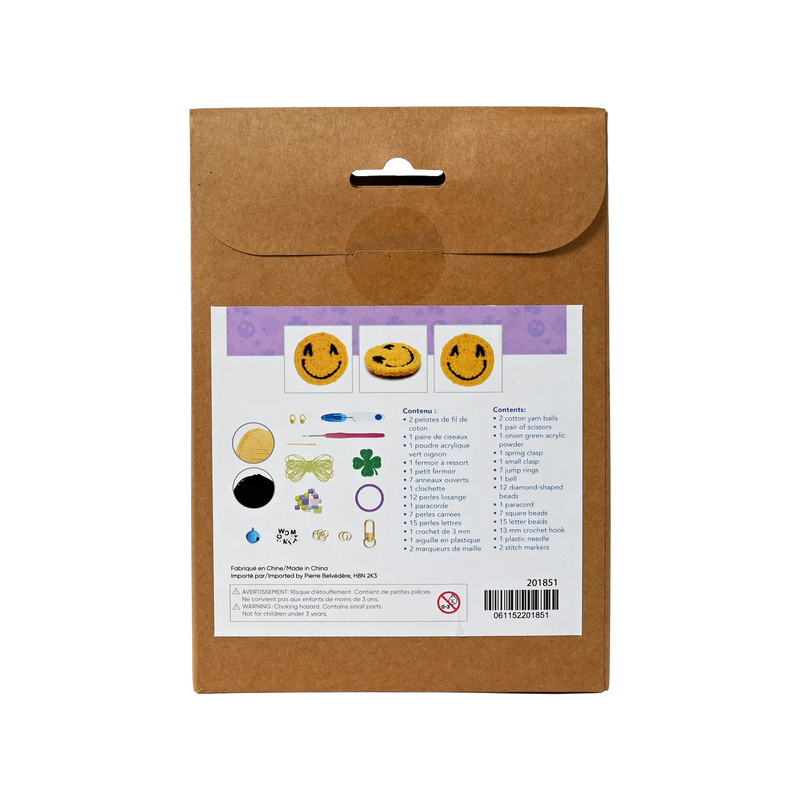 Broderie - SMILEY FACE KEYCHAIN DIY CROCHET KIT
