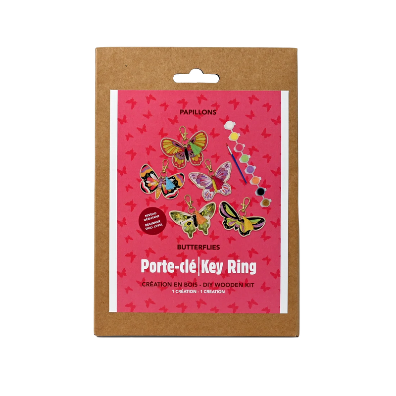 Broderie - WOOD KEYCHAIN DIY KIT- BUTTERFLIES