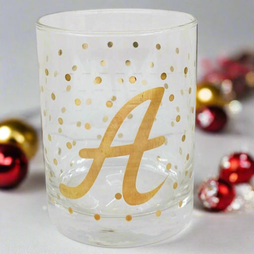 Luminarc Aristocrat Real Gold Monogram Glass – letter A – 14 fl oz