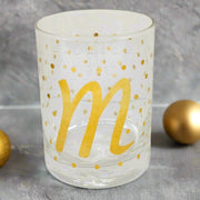 Luminarc Aristocrat Real Gold Monogram Glass – letter M – 14 fl oz