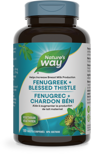Nature’s Way – Fenugreek + Blessed Thistle – 450 mg + 375 mg | 180 Tablets – front bottle