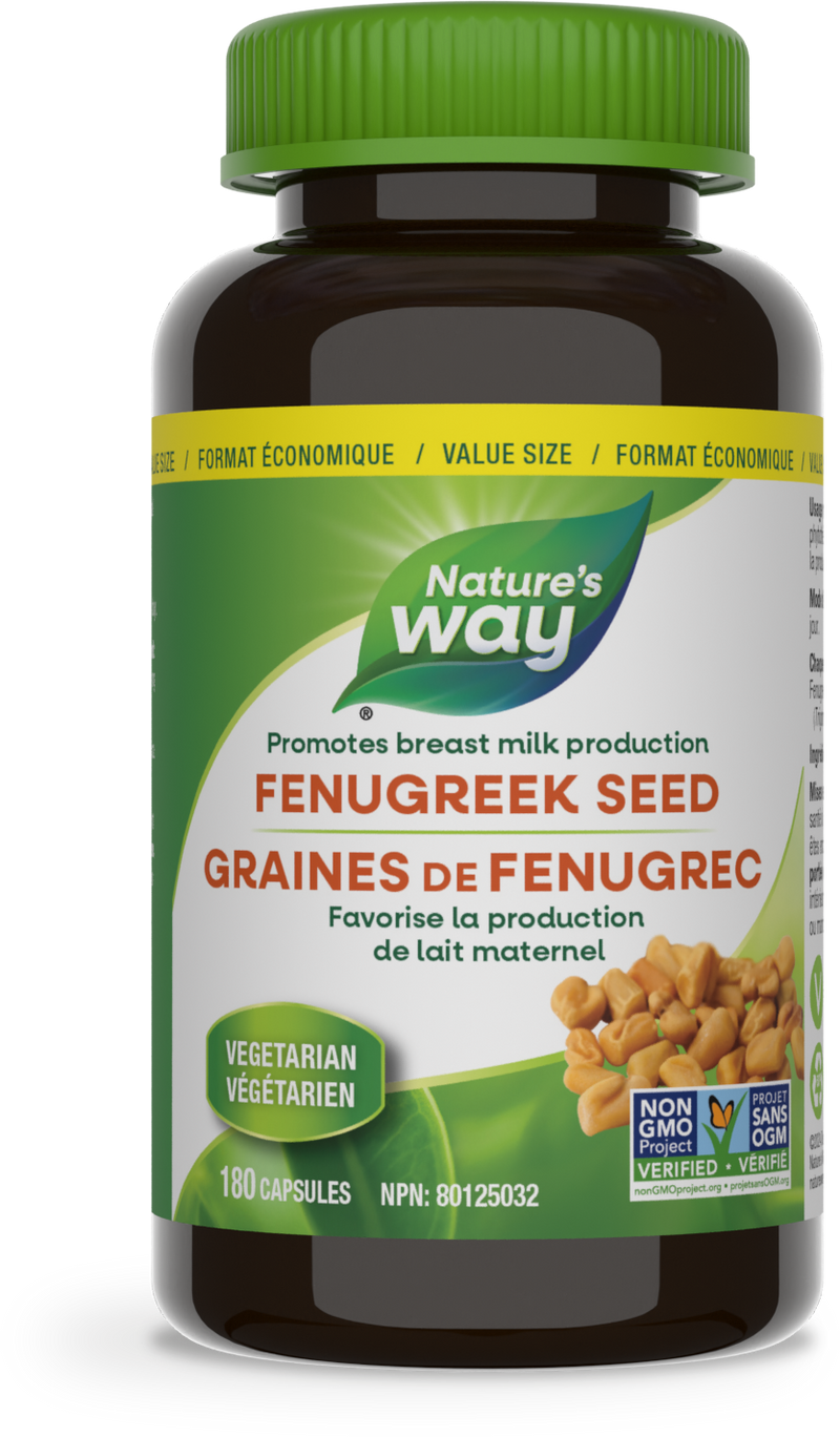 Nature’s Way – Fenugreek Seed – 565 mg | 180 Vegetarian Capsules – front bottle