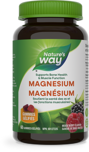 Nature’s Way – Magnesium Gummies – 100 mg, Mixed Berry | 60 Gummies – front bottle