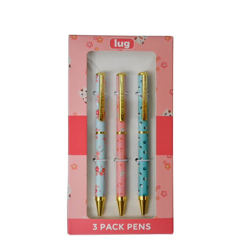 LUG - Scribble - Ballpoint Pens - 3-Piece Set - Lucky Cat