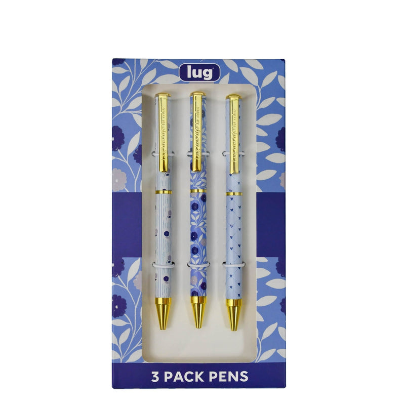 LUG - Scribble - Ballpoint Pens - 3-Piece Set - Morning Glory Blue