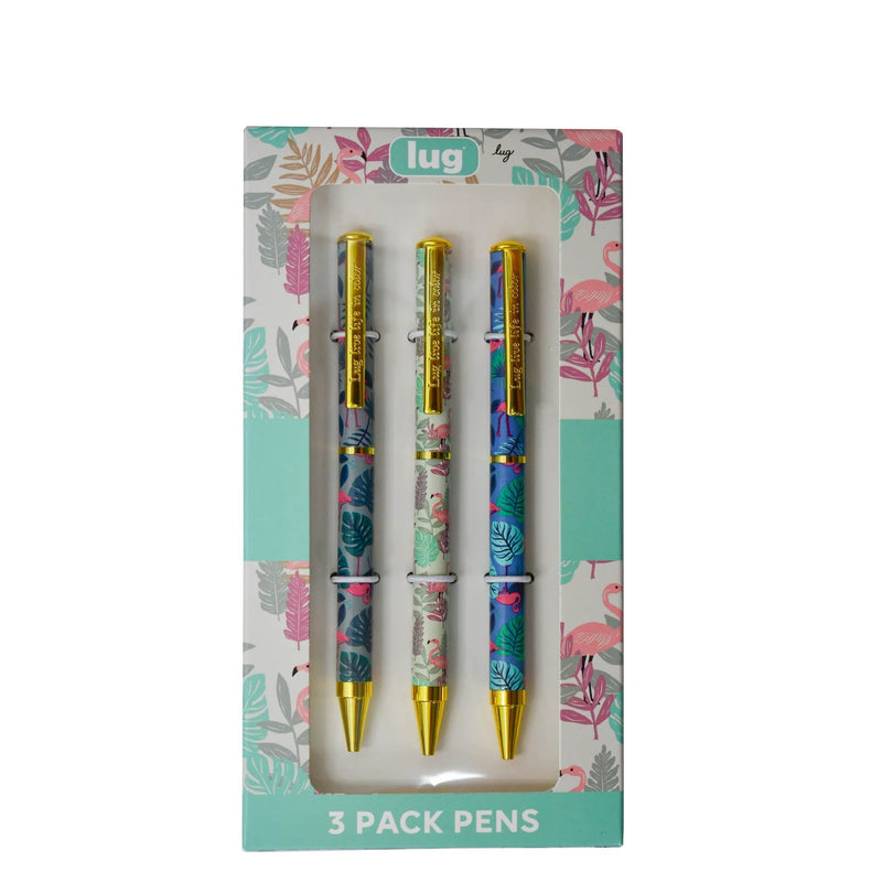 LUG - Scribble - Ballpoint Pens - 3-Piece Set - Flamingo