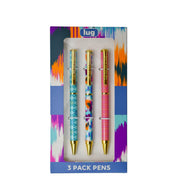 LUG - Scribble - Ballpoint Pens - 3-Piece Set - Heart Ikat Multi