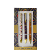 LUG - Scribble - Ballpoint Pens - 3-Piece Set - Songbirds Grey