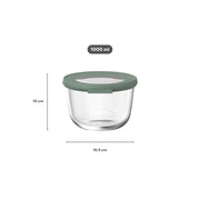 MEPAL - Cirqula 1000 mL Round Glass Food Storage Container – Nordic Sage