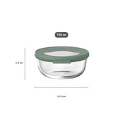 MEPAL - Cirqula 750 mL Round Glass Food Storage Container – Nordic Sage