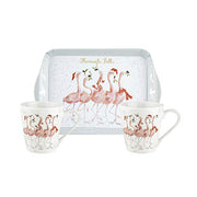 Pimpernel Flamingle Tray with 2 Mugs