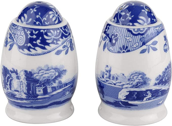 Spode Blue Italian blue and white porcelain salt and pepper shakers