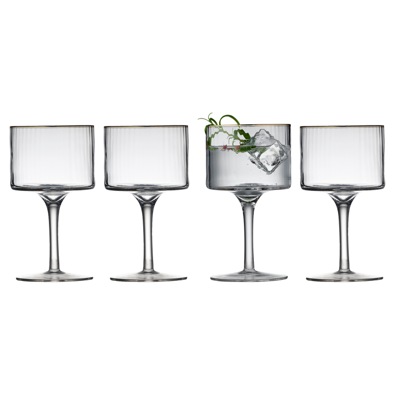Lyngby Glas – Palermo Gold Gin & Tonic Glasses (4-Pack) – 450 mL – four-piece set
