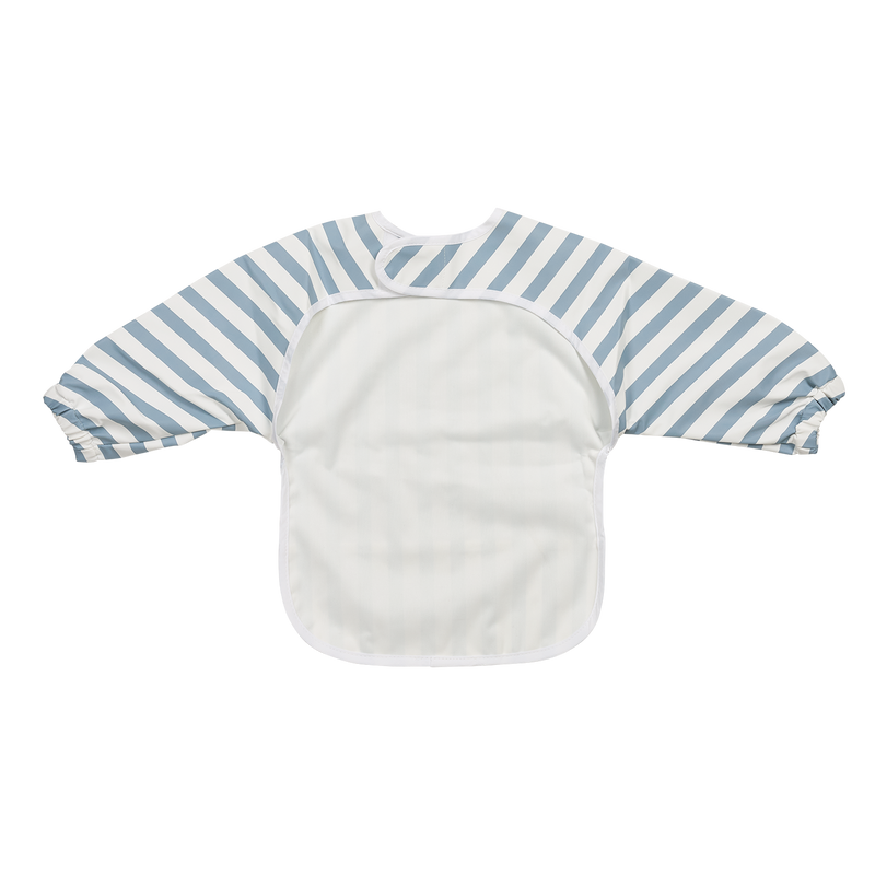 Meyco Baby Sleeved Baby Bib – Fat Stripe Jeans Blue – additional product detail or lifestyle view
