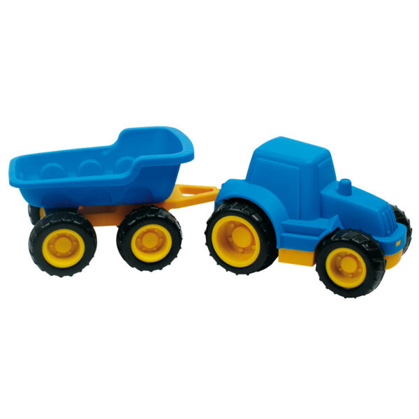 Beleduc sandbox tractor with removable tilting trailer