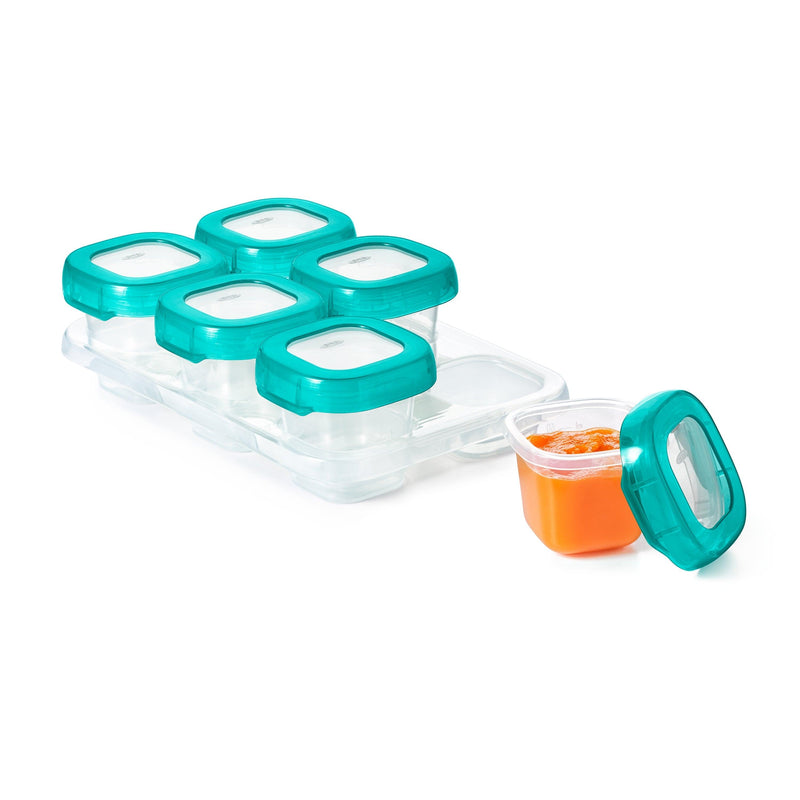 OXO Tot Baby Blocks Freezer Storage Containers in turquoise