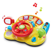 VTech Turn & Learn Driver baby steering wheel toy with dog character and gear shifter